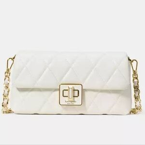 Kate Spade New York Carey Quilted Leather Chain Shoulder Bag Ivory NWT